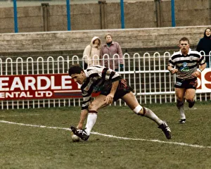 Featherstone v Widnes Rugby League. David Ruane goes over for his first try Featherstone v Widnes Rugby League. David Ruane goes over for his first try
