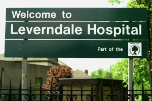 Fee £75 for online and £150 for print LEVERNDALE HOSPITAL GLASGOW SIGN AT Fee £75 for online and £150 for print LEVERNDALE HOSPITAL GLASGOW SIGN AT