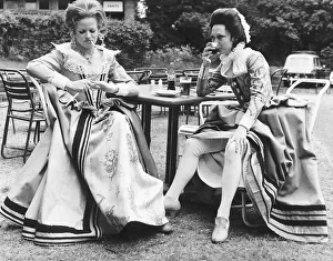 Felicity Kendal and Annabel Leverton relaxing in Regents Park during a break in Felicity Kendal and Annabel Leverton relaxing in Regents Park during a break in