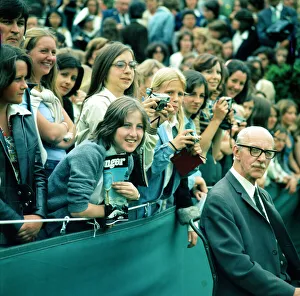 Female fans watching Bjorn Borg at Wimbledon 1975. *** Local Caption *** watscan Female fans watching Bjorn Borg at Wimbledon 1975. *** Local Caption *** watscan