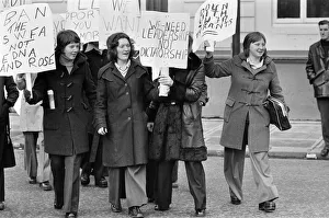 Female football player, Edna Neillis, leads a protest march through Glasgow protesting Female football player, Edna Neillis, leads a protest march through Glasgow protesting