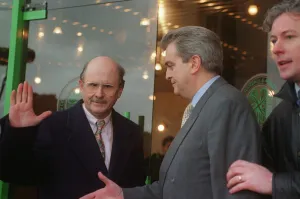 Fergus McCann and Jim Dempsey leader of the Celtic rebel shareholders shaking hands Fergus McCann and Jim Dempsey leader of the Celtic rebel shareholders shaking hands