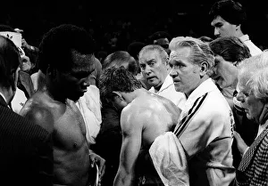 After fight Sugar Ray Leonard v Dave Boy Green 1980 by ringside with trainers After fight Sugar Ray Leonard v Dave Boy Green 1980 by ringside with trainers