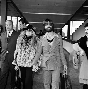 Film actress Barbra Streisand and her boyfriend John Peters pictured at Heathrow Airport Film actress Barbra Streisand and her boyfriend John Peters pictured at Heathrow Airport