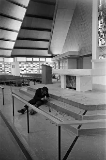Finishing touches to St Patrick Roman Catholic Church, Deedmore Road, Wood End, Coventry Finishing touches to St Patrick Roman Catholic Church, Deedmore Road, Wood End, Coventry