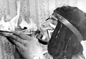 Fire eater Tommy Goldsmith performing in March 1972 Fire eater Tommy Goldsmith performing in March 1972