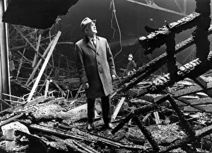 Fire at Rangers Social Club, April 1971. Rangers Pools Director David Hope stands Fire at Rangers Social Club, April 1971. Rangers Pools Director David Hope stands