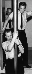 Fireman's Pole Drop at Cambridge Fire Station, 25th October 1964 Fireman's Pole Drop at Cambridge Fire Station, 25th October 1964
