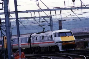 The first electric Intercity 225 passenger train arrives at Newcastle Central Station The first electric Intercity 225 passenger train arrives at Newcastle Central Station