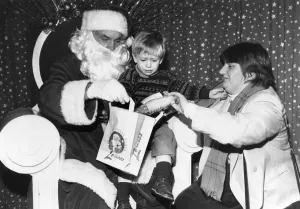 The first meeting with Santa was all a bit too much for little Michael Edwards at The first meeting with Santa was all a bit too much for little Michael Edwards at