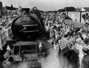 The first stream train in 20 years at Saltburn station. 17th August 1981 The first stream train in 20 years at Saltburn station. 17th August 1981
