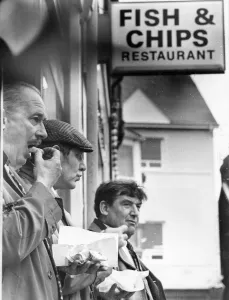 Fish and Chips - Chips for lunch and time for reflection during the South Wales Fish and Chips - Chips for lunch and time for reflection during the South Wales