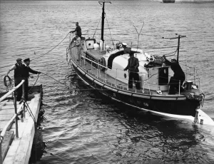 Fishguard's new lifeboat Howard Marryat. 4th June 1957 Fishguard's new lifeboat Howard Marryat. 4th June 1957