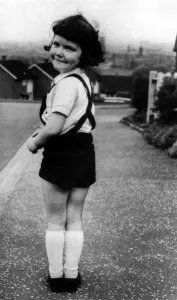Five-year-old Linda Burnett wearing her hot pants. May 1971 P017322 Five-year-old Linda Burnett wearing her hot pants. May 1971 P017322