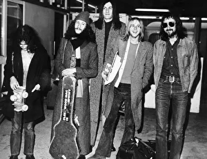 Fleetwood Mac pop group arriving at Heathrow Airport Fleetwood Mac pop group arriving at Heathrow Airport
