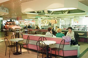 Food Court in the Queens West Shopping Centre, Queen Street, Cardiff City Centre, Cardiff Food Court in the Queens West Shopping Centre, Queen Street, Cardiff City Centre, Cardiff