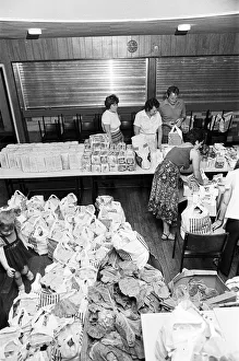 Food parcels being packed and distributed by the miners wives at the Community Hall Food parcels being packed and distributed by the miners wives at the Community Hall