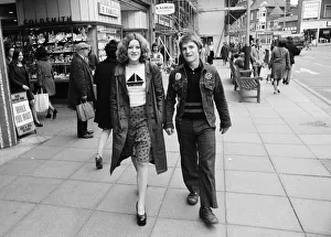 Football supporters on their way to a match. October 1972 Football supporters on their way to a match. October 1972
