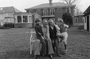 Footballer Bobby Moore with his wife Tina and with their children Footballer Bobby Moore with his wife Tina and with their children