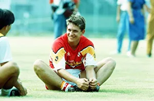 Footballer Gary Lineker in Japan training for his new club Grampus Eight July 1992 Footballer Gary Lineker in Japan training for his new club Grampus Eight July 1992
