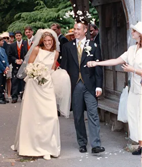 Footballer Graham le Saux with wife Marrianna Le Saux after getting married at Footballer Graham le Saux with wife Marrianna Le Saux after getting married at