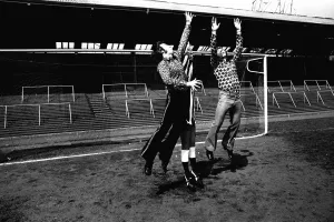 Footballer Malcolm MacDonald models clothes for sale from his new Newcastle Boutique Footballer Malcolm MacDonald models clothes for sale from his new Newcastle Boutique