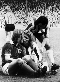 Footballers Tony Currie of Sheffield United and Alan Birchenall of Leicester City Footballers Tony Currie of Sheffield United and Alan Birchenall of Leicester City