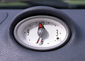 Ford KA car interior clock on dashboard August 1997 Ford KA car interior clock on dashboard August 1997
