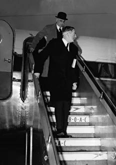 Foreign Secretary Anthony Eden seen here returning to London Airport 1952 Foreign Secretary Anthony Eden seen here returning to London Airport 1952