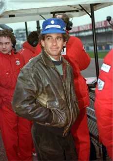 Formula 1 Silverstone Practice session March 1993 Racing driver Ayrton Senna casually Formula 1 Silverstone Practice session March 1993 Racing driver Ayrton Senna casually