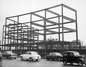 Framework of the new Coventry Telegraph building on Corporation Street 7th February 1958 Framework of the new Coventry Telegraph building on Corporation Street 7th February 1958