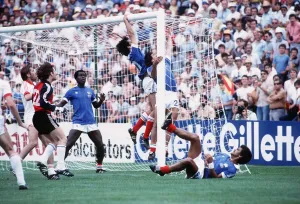 France v Czechoslovakia 1982 World Cup panic in the French goalmouth as France v Czechoslovakia 1982 World Cup panic in the French goalmouth as
