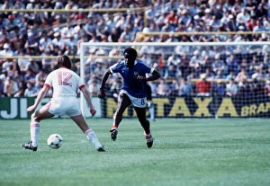 France v Czechoslovakia World Cup 1982 football Marcus Tressor of France France v Czechoslovakia World Cup 1982 football Marcus Tressor of France