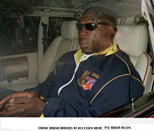 Frank Bruno arriving back at his Essex home after his defeat by Mike Tyson for the WBC Frank Bruno arriving back at his Essex home after his defeat by Mike Tyson for the WBC