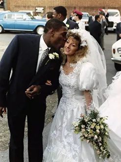 Frank Bruno Boxer gives his wife Laura a kiss after the ceremony Frank Bruno Boxer gives his wife Laura a kiss after the ceremony