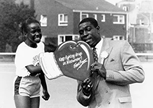 Frank Bruno Boxing with an anti drug message attended Westminster primary schools sports Frank Bruno Boxing with an anti drug message attended Westminster primary schools sports