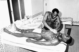 Frank Bruno Boxing gets a massage from his own personal masseur Frank Bruno Boxing gets a massage from his own personal masseur