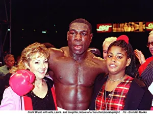 Frank Bruno WBC Heavyweight Champion is congratulated by his wife Laura after beating Frank Bruno WBC Heavyweight Champion is congratulated by his wife Laura after beating