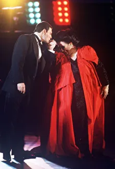 Freddie Mercury and Montserrat Caballe in concert at the official launch of Spain' Freddie Mercury and Montserrat Caballe in concert at the official launch of Spain'