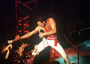 Images Dated 1st May 1984: Freddie Mercury from Queen on stage at the Montreux pop festival, May 1984