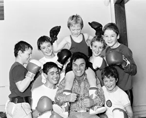 Freddie Starr, Comedian, pictured with young children, January 1981 Freddie Starr, Comedian, pictured with young children, January 1981