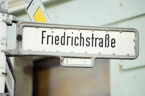 Friedrichstrasze, Street sign, central Berlin, Germany, 7th April 1995 Friedrichstrasze, Street sign, central Berlin, Germany, 7th April 1995