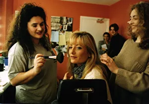 Gaby Roslin TV Presenter of Channel Four Big Breakfast programme in the make up room Gaby Roslin TV Presenter of Channel Four Big Breakfast programme in the make up room