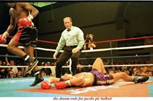 Images Dated 26th August 1995: Gary Jacobs on floor fight Pernell Whitaker boxing 26th August 1995