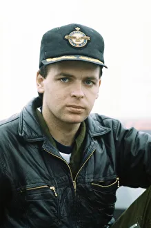 Gary Numan with his aircraft at Blackbushe Airport. February 1982 Gary Numan with his aircraft at Blackbushe Airport. February 1982