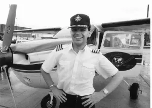 Gary Numan with one of the new planes he had bought September 1981 Gary Numan with one of the new planes he had bought September 1981