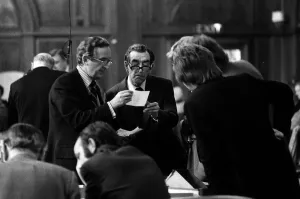 General election 1979 Vic Carpenter glasses on end of his nose Labour agent at the 3rd General election 1979 Vic Carpenter glasses on end of his nose Labour agent at the 3rd