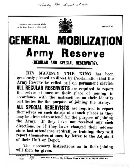 General Mobilization order issued by the UK Government shortly after Britain had declared General Mobilization order issued by the UK Government shortly after Britain had declared