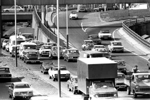 General scenes of traffic scenes in Newcastle - A traffic jam on the Central Motorway General scenes of traffic scenes in Newcastle - A traffic jam on the Central Motorway