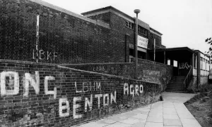 A general view of the entrance to Longbenton Railway Station on 10th July 1977 A general view of the entrance to Longbenton Railway Station on 10th July 1977
